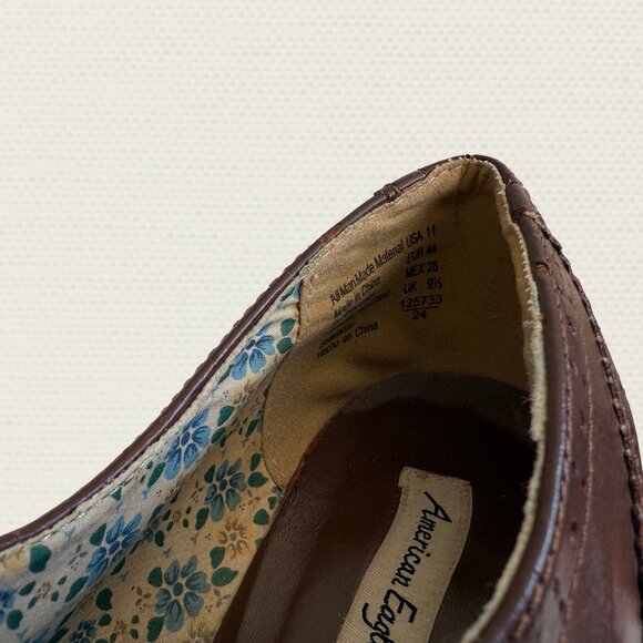American Eagle Oxford Shoes Women's Brown Heeled Wing Tip - Picture 4 of 7